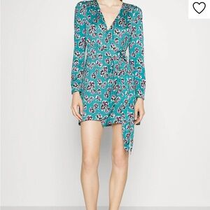 Floral Teal Wrap Dress Rock roses